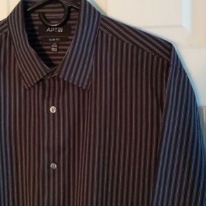 Apt. 9 Slim Fit Long-sleeve Collar Shirt. Sz 17"